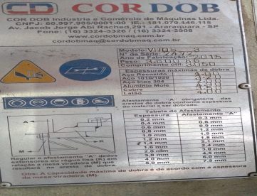 Foto: PRENSA VIRADEIRA CN HIDRAULICA VHDS 3 COR DOB ANO 2015