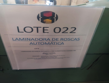 Foto: LOTE RF 0022 - LAMINADORA DE ROSCAS AUTOMÁTICA COM ALIMENTADOR E ESTEIRA TR6