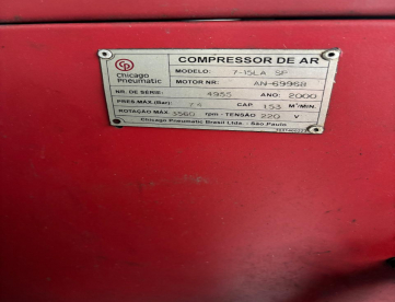 Foto: LOTE ANC 0018 - COMPRESSOR DE PARAFUSO - CHICAGO PNEUMATIC - 7-15LA-AP - ANO 2000