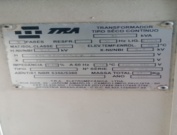 Foto: TRASFORMADOR TIPO SECO CONTINUO 50KVA  440 / 220V