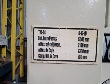 Foto: TORNO MECÂNICO DE GRANDE PORTE WECHECO - MODELO TP 90 - 2100 X 6000MM