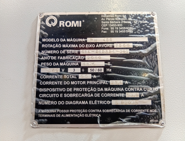 Foto: CENTRO DE USINAGEM HORIZONTAL - DUPLO PALLET - ROMI - PH400 - ANO 2010