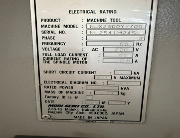 Foto: CENTRO DE TORNEAMENTO - MORI SEIKI - NLX 2500Y-700 - ANO 2012 - 366 x 795 MM - COM EIXO Y E FERRAMENTAS ACIONADAS