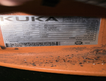 Foto: ROBÔ - KUKA - KR-60-3 - ALCANCE 2033 MM - CAPACIDADE 60 KGS - ANO 2019