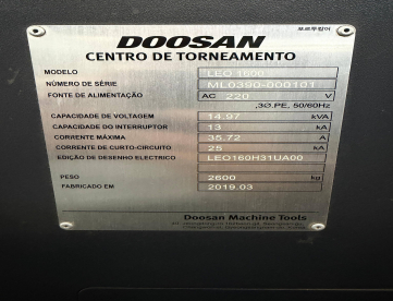 Foto: TORNO CNC - DOOSAN  - LEO 1600 - ANO 2019 - COMANDO FANUC 0i-TF