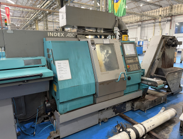 TORNO AUTOMÁTICO CNC - INDEX - ABC - DUPLA TORRE - ANO 2020 - COMANDO FANUC 31i-MB - COM ALIMENTADOR DE BARRAS