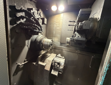 Foto: TORNO AUTOMÁTICO CNC - INDEX - ABC - DUPLA TORRE - ANO 2020 - COMANDO FANUC 31i-MB - COM ALIMENTADOR DE BARRAS