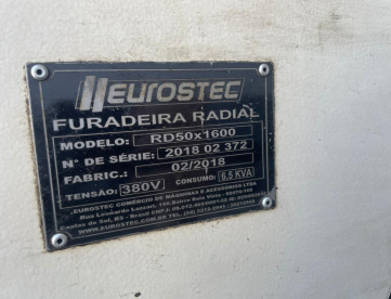 Foto: FURADEIRA RADIAL - EUROSTEC - RD50 X1600 - ANO 2018