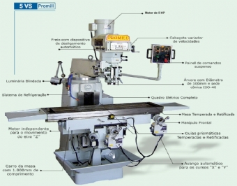 Foto: FRESADORA FERRAMENTEIRA PROMILL MODELO 5-VI