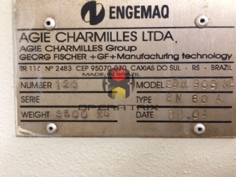 Foto: ELETROEROSÃO - ENGEMAQ - MODELO EDM900NC - ANO 2004