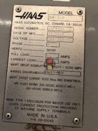 Foto: FRESADORA CNC HAAS - GR510 - ANO 2010